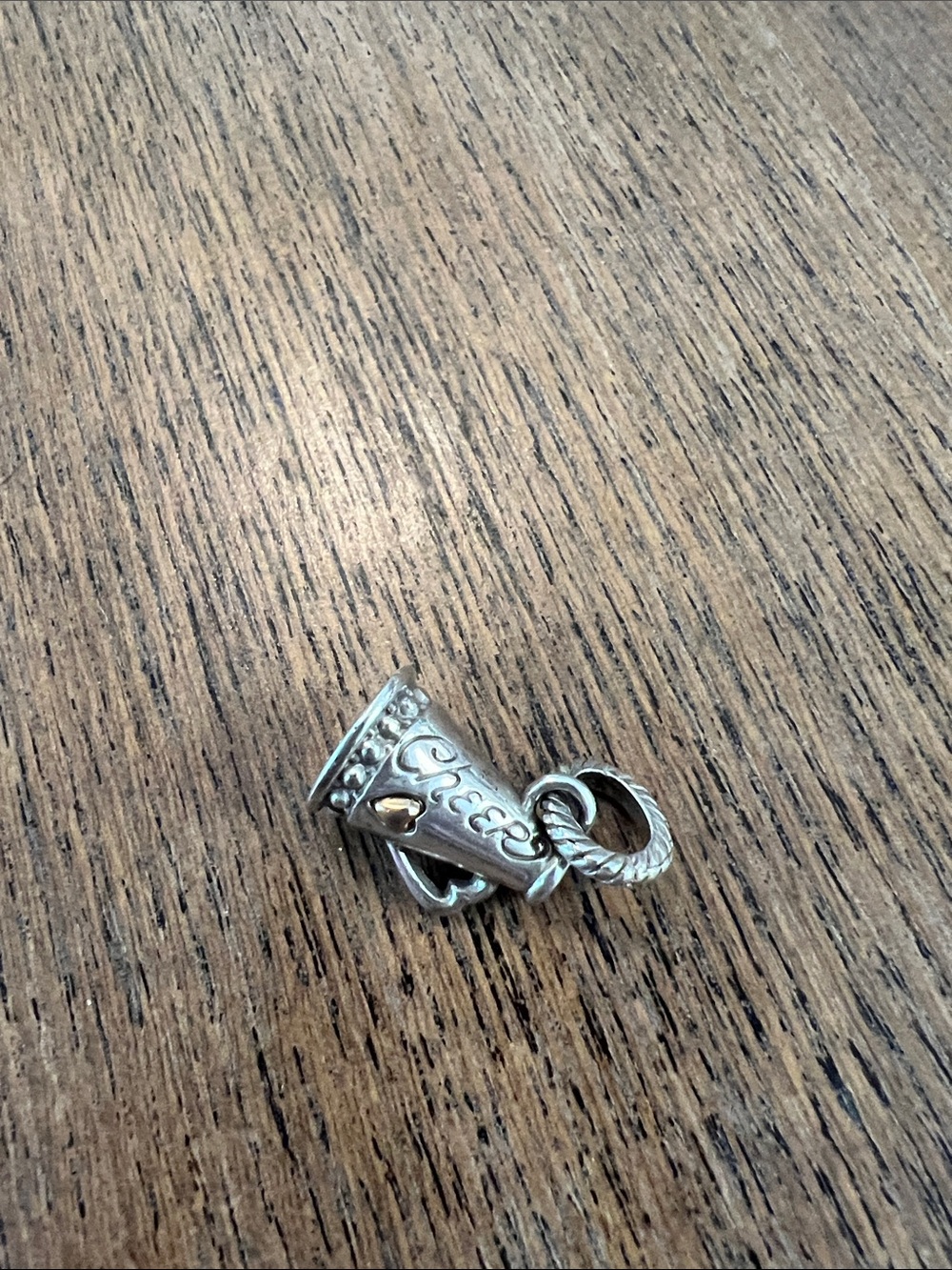 Brighton Silver 'Team' ‘Cheer’ Charm with Pink inside